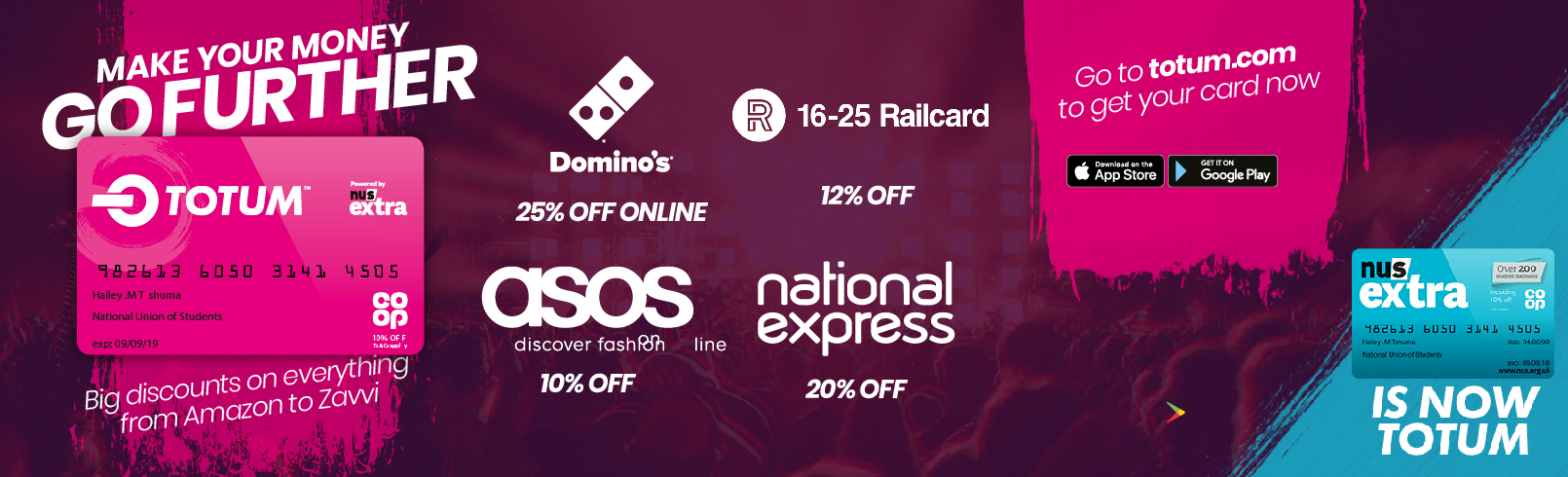 nus totum card advert student discount